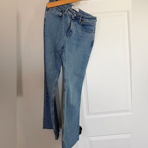 Abercrombie & Fitch Light Blue Straight Leg Jeans:the 90's relaxed jean high ris